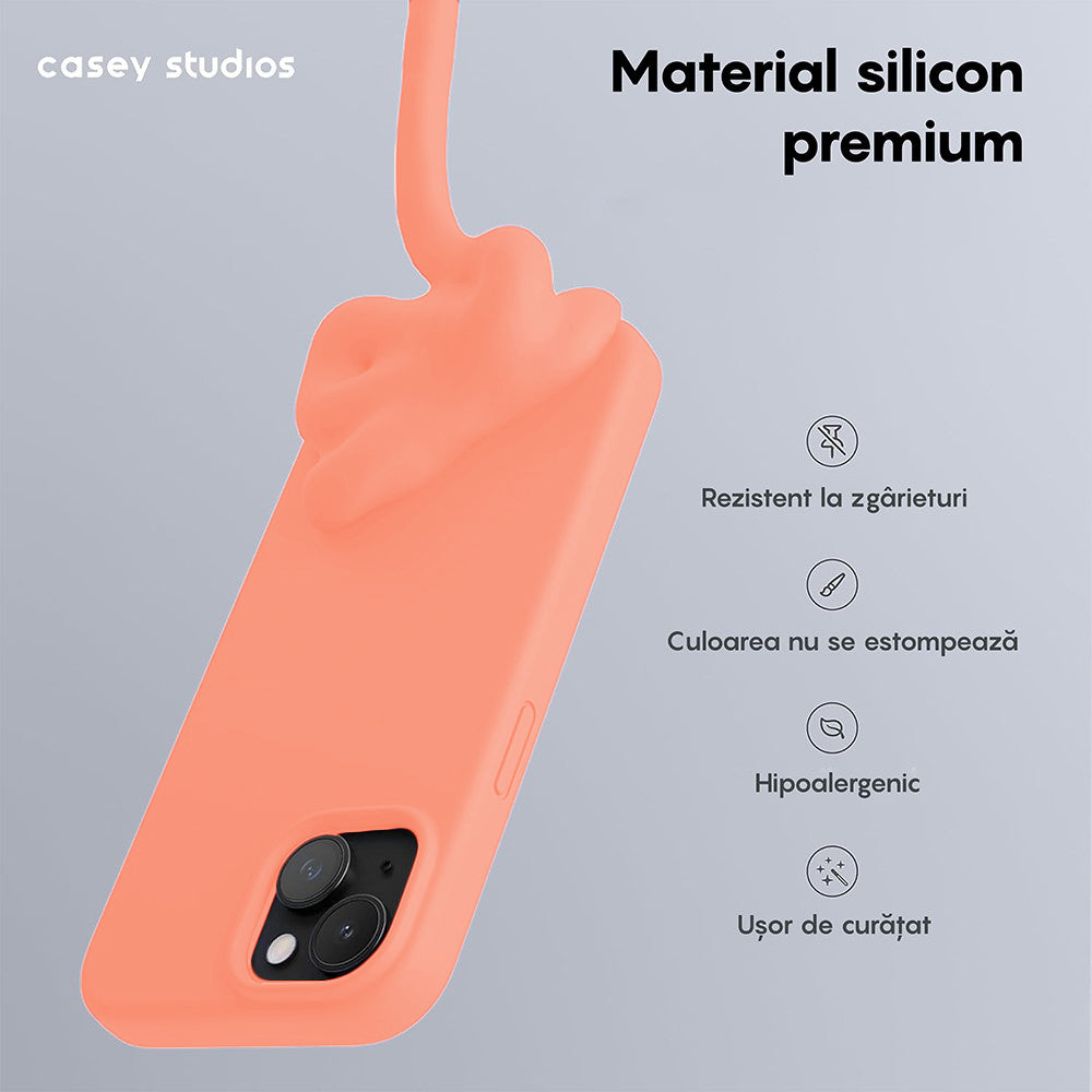 Husa Soft Silicone - iPhone 15 Plus - Nectarine