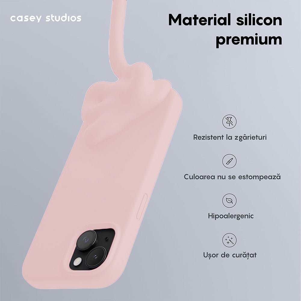 Husa Soft Silicone - iPhone 15 Plus - Pink Sand