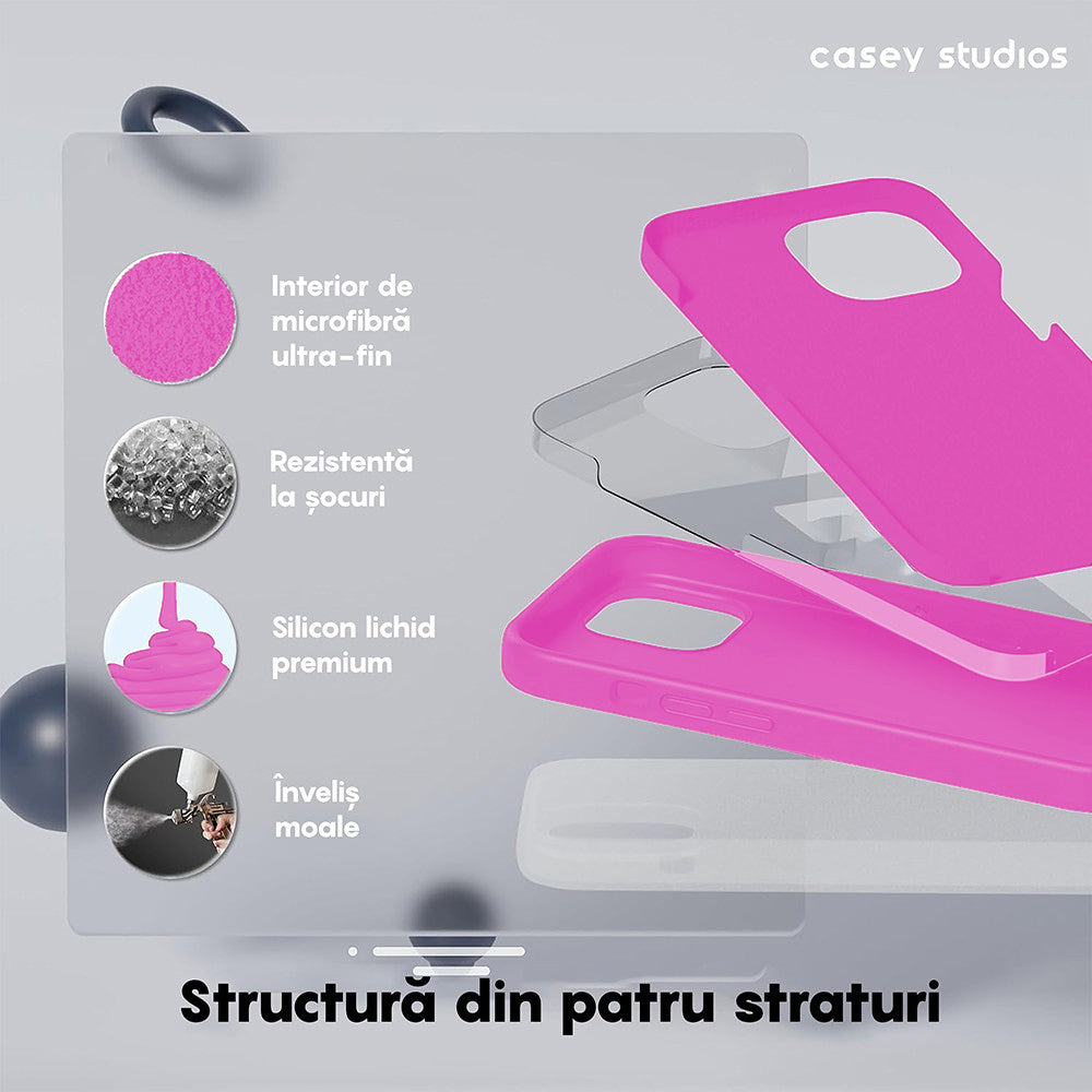 Husa Soft Silicone - iPhone 15 Pro - Fuchsia