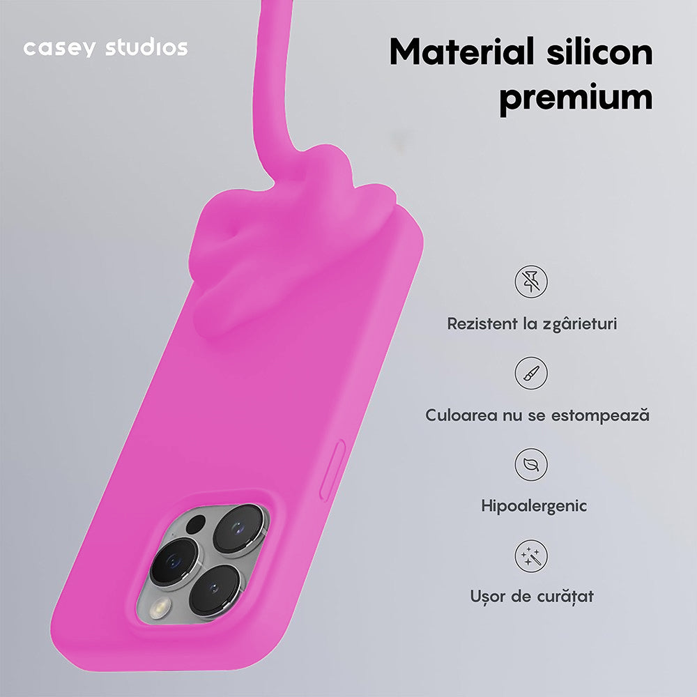 Husa Soft Silicone - iPhone 15 Pro - Fuchsia