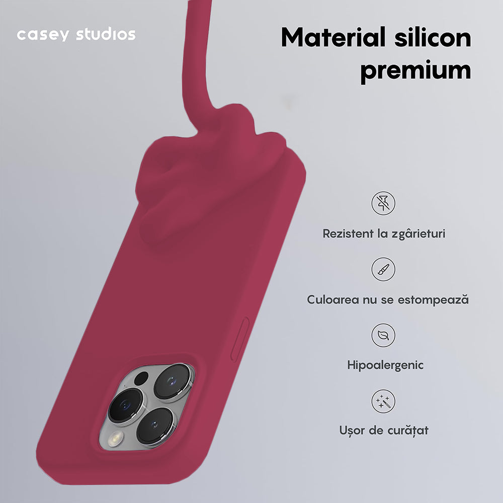 Husa Soft Silicone - iPhone 15 Pro - Burgundy