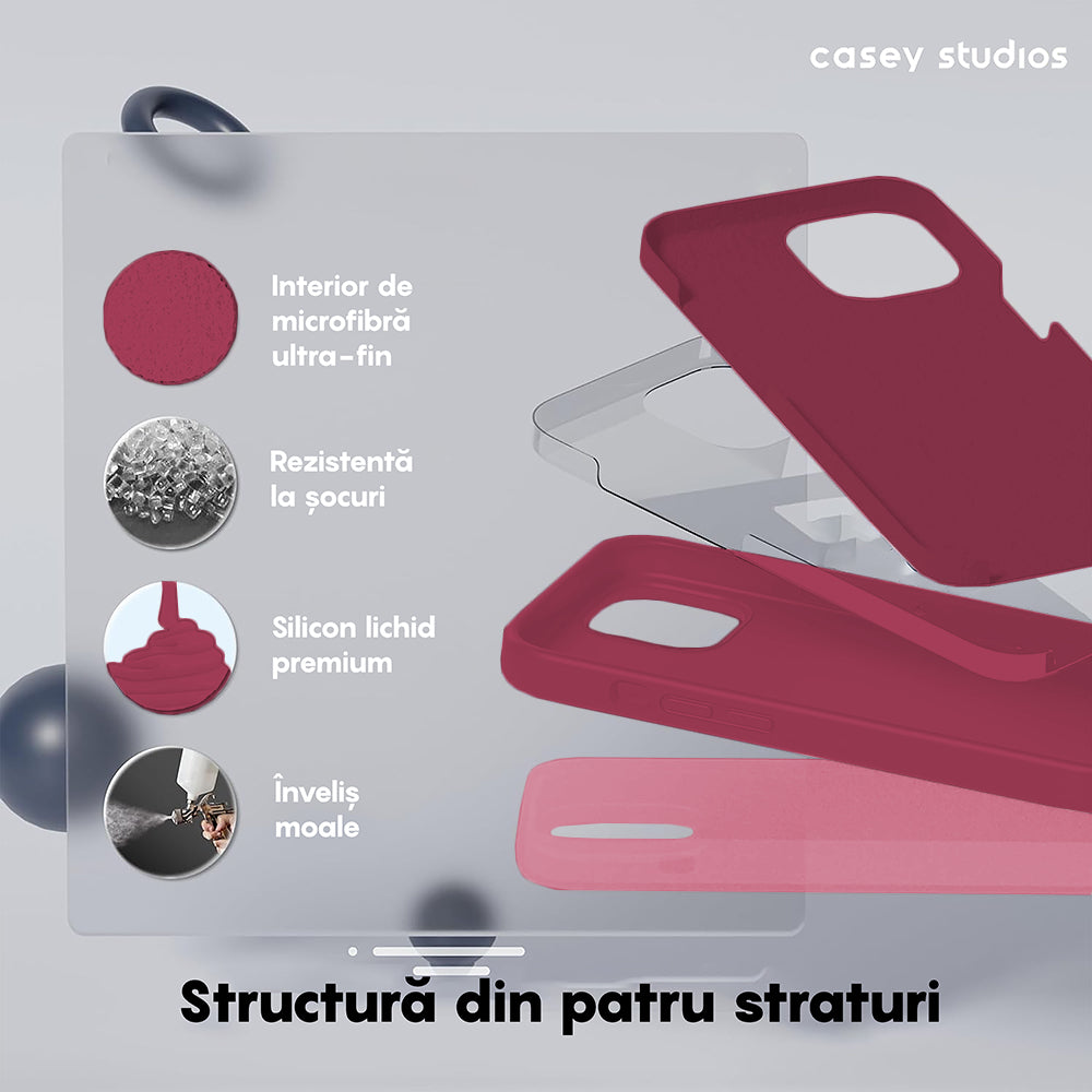 Husa Soft Silicone - iPhone 15 Pro - Burgundy