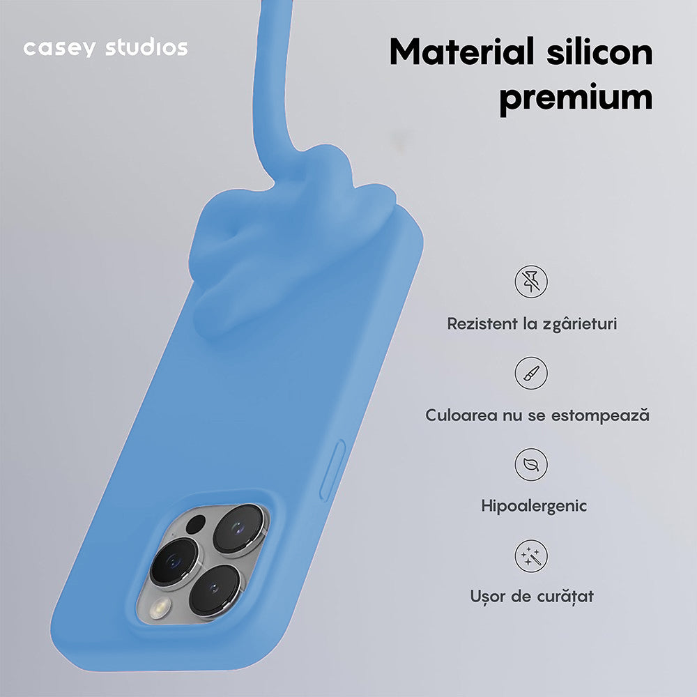 Husa Soft Silicone - iPhone 15 Pro - Cadet Blue