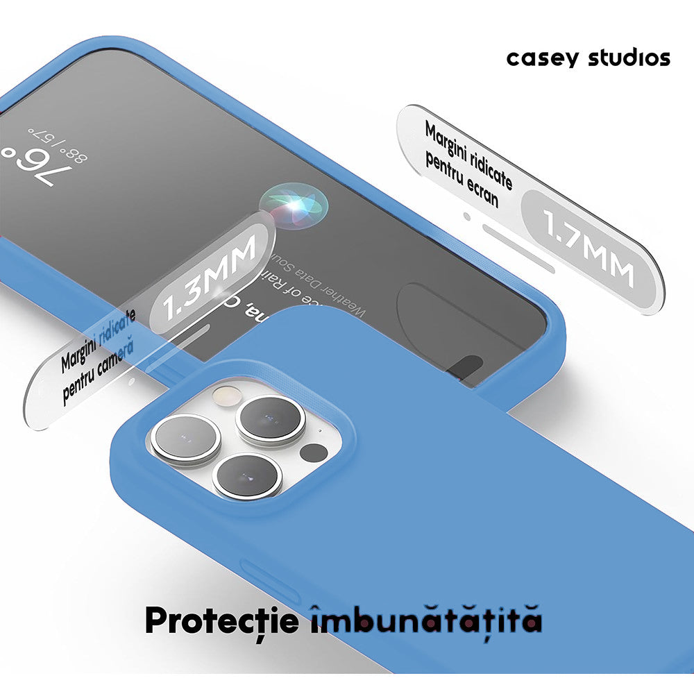 Husa Soft Silicone - iPhone 15 Pro - Cadet Blue
