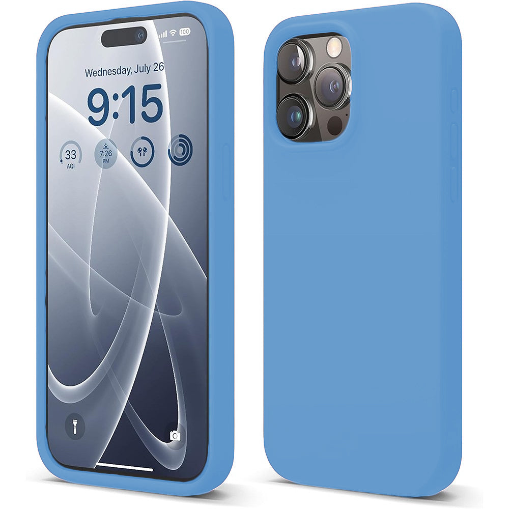 Husa Soft Silicone - iPhone 15 Pro - Cadet Blue