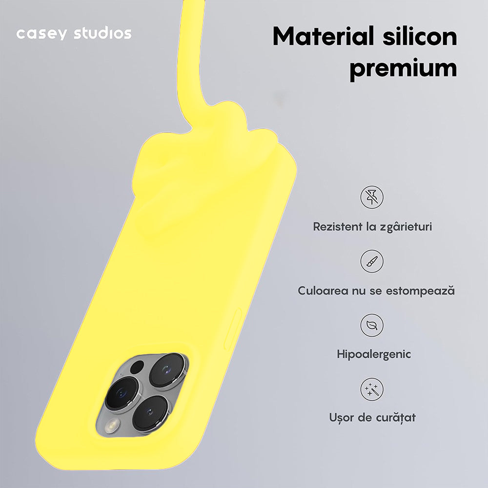 Husa Soft Silicone - iPhone 15 Pro Max - Galben