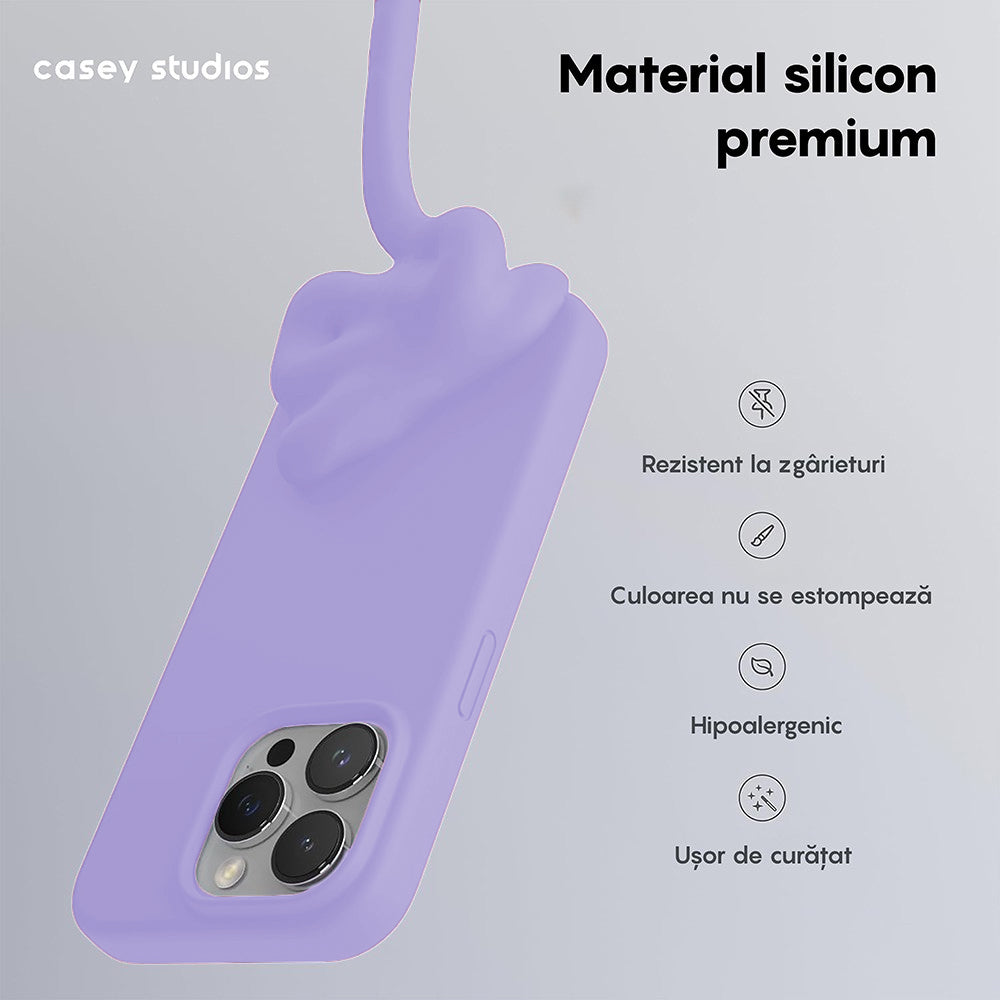 Husa Soft Silicone - iPhone 15 Pro Max - Light Lilac