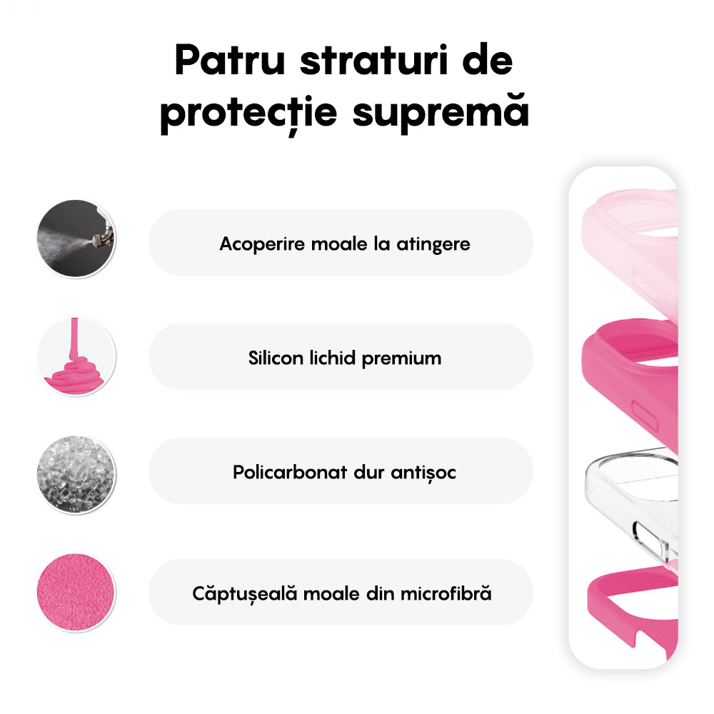 Husa Soft Silicone - iPhone 16 - Fuchsia