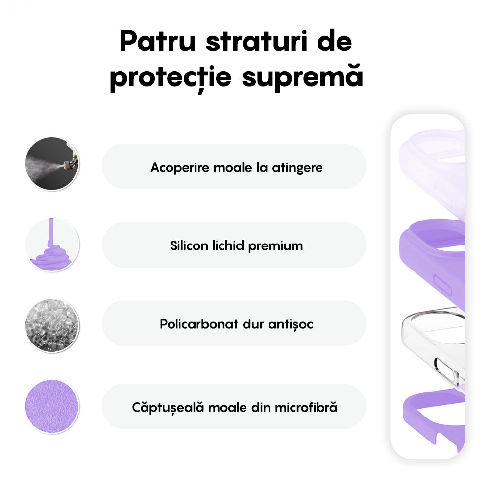 Husa Soft Silicone - iPhone 16 - Light Lilac