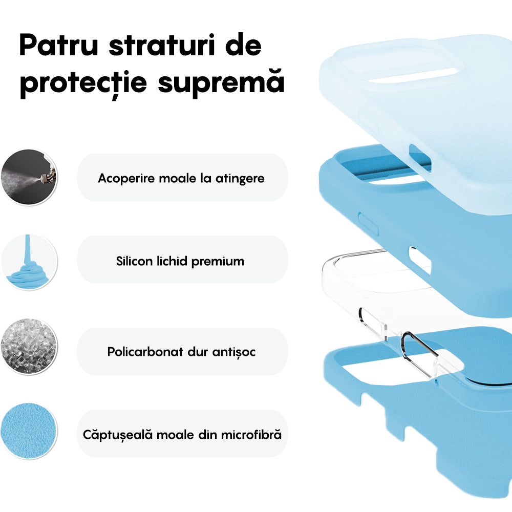 Husa Soft Silicone - iPhone 16 Pro - Cadet Blue