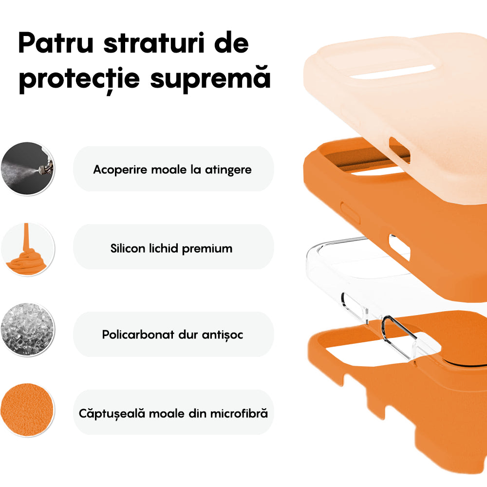 Husa Soft Silicone - iPhone 16 Pro - Nectarine