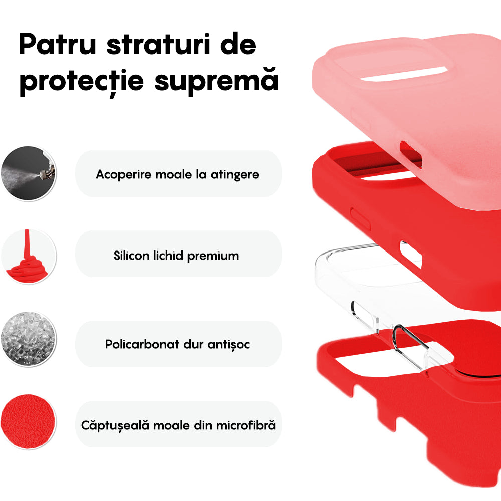 Husa Soft Silicone - iPhone 16 Pro - Rosu