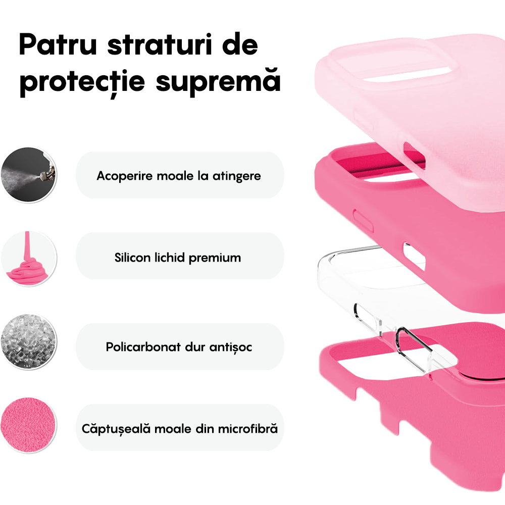 Husa Soft Silicone - iPhone 16 Pro Max - Fuchsia