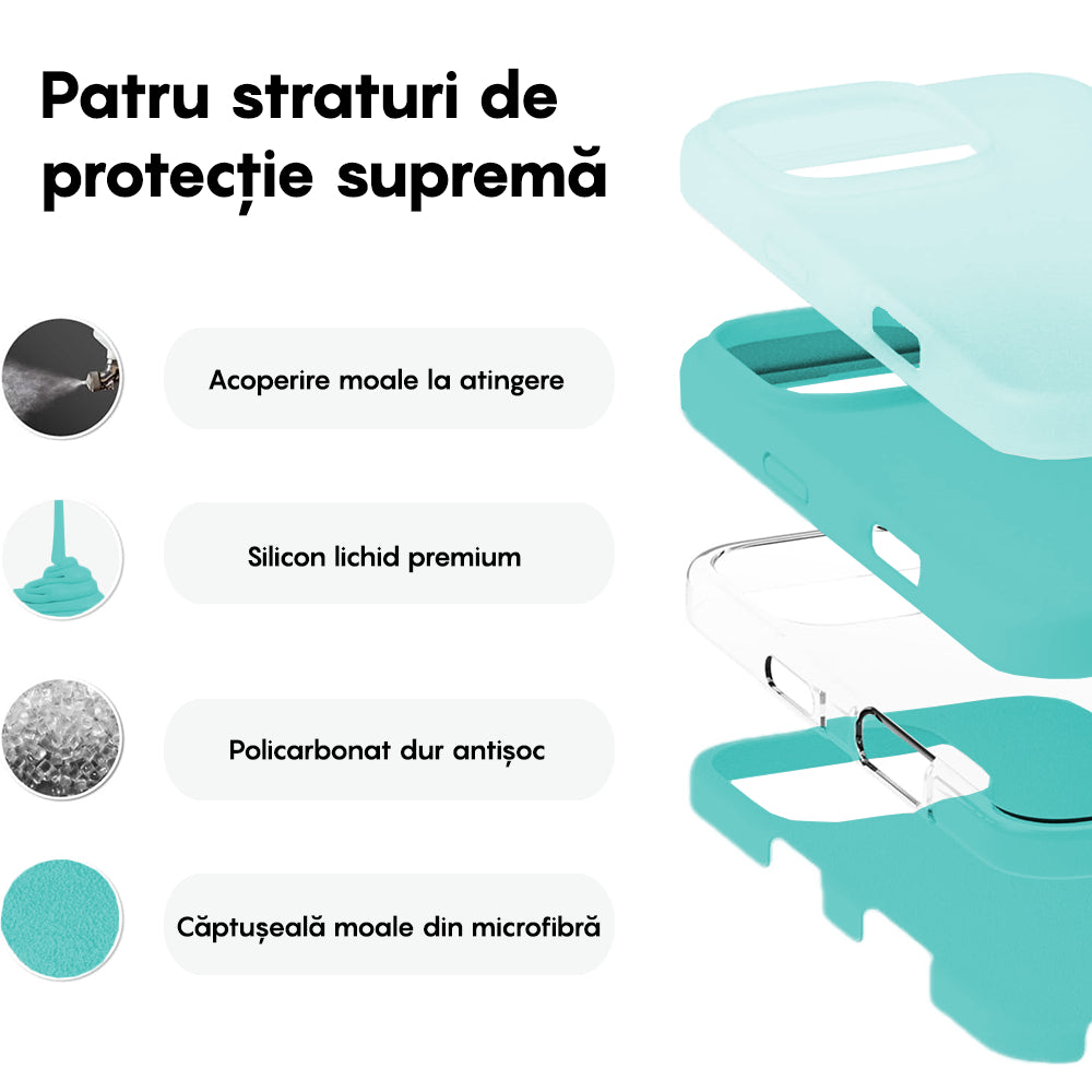 Husa Soft Silicone - iPhone 16 Pro Max - Turcoaz