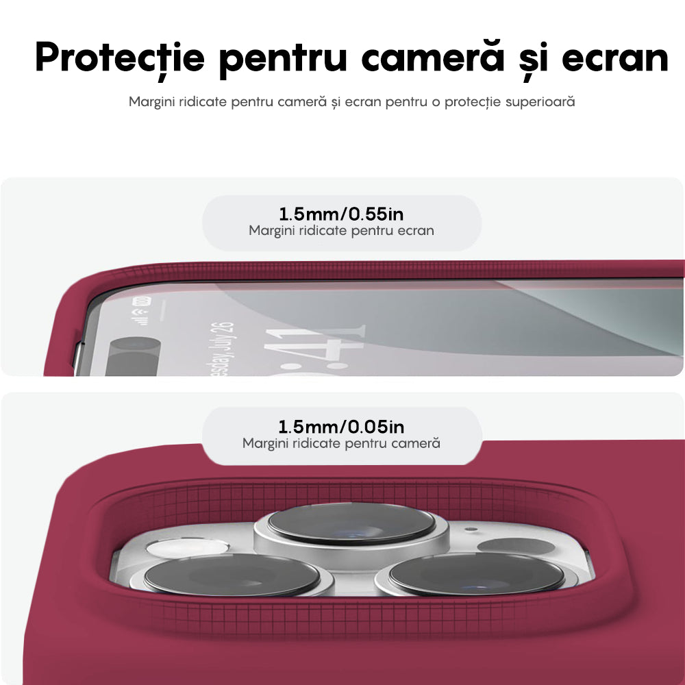 Husa Soft Silicone - iPhone 16 Pro Max - Burgundy