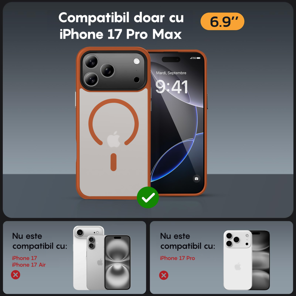 Husa MagSafe - iPhone 17 Pro Max - Portocaliu