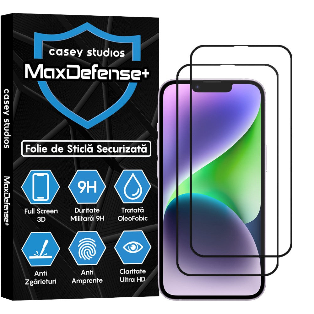 Pachet 2x Folie Sticla MaxDefense+ - iPhone 11 Pro Max - Negru
