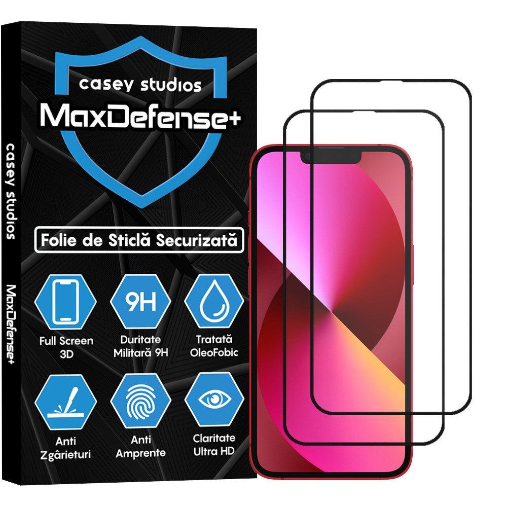 Pachet 2x Folie Sticla MaxDefense+ - iPhone XR/11 - Negru