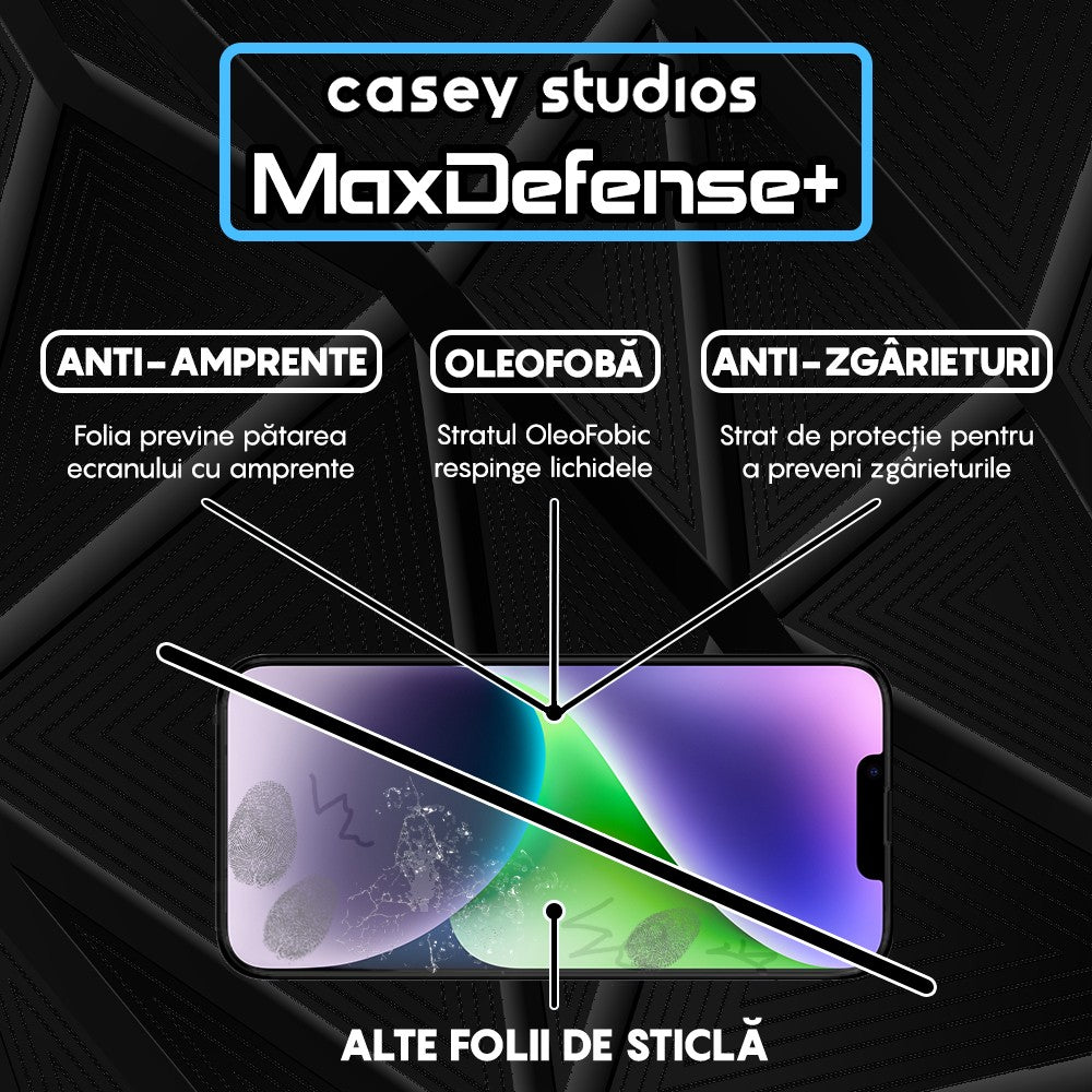 Pachet 3x Folie Sticla MaxDefense+ - iPhone 11 Pro Max - Negru