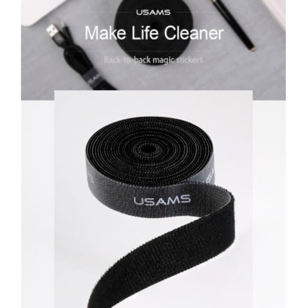 Organizator Cabluri USAMS Velcro - Black