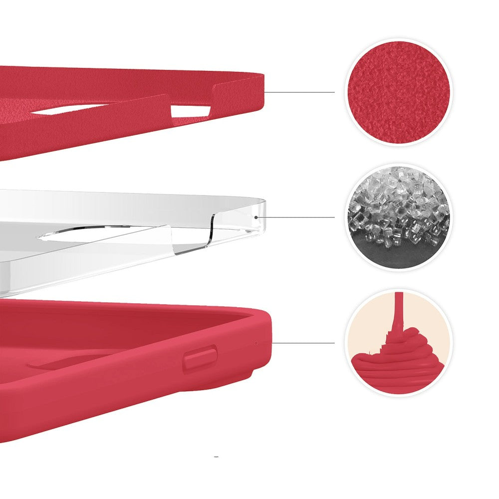 Husa Soft Silicone - iPhone 13 Pro Max - Light Red