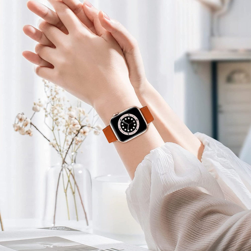 Curea Leather Elegance - Apple Watch 1/2/3/4/5/6/7/8/9/SE - 38/40/41 MM - Orange
