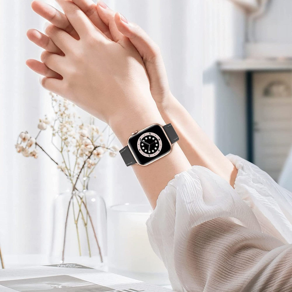 Curea Leather Elegance - Apple Watch 1/2/3/4/5/6/7/8/9/SE - 38/40/41 MM - Dark Gray