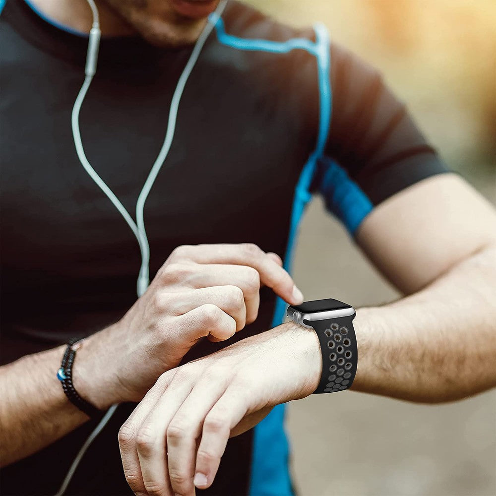 Curea Sport Loop Active - Apple Watch 1/2/3/4/5/6/7/8/9/SE/Ultra 1/Ultra 2 - 42/44/45/49 MM - S/M - Black/Grey