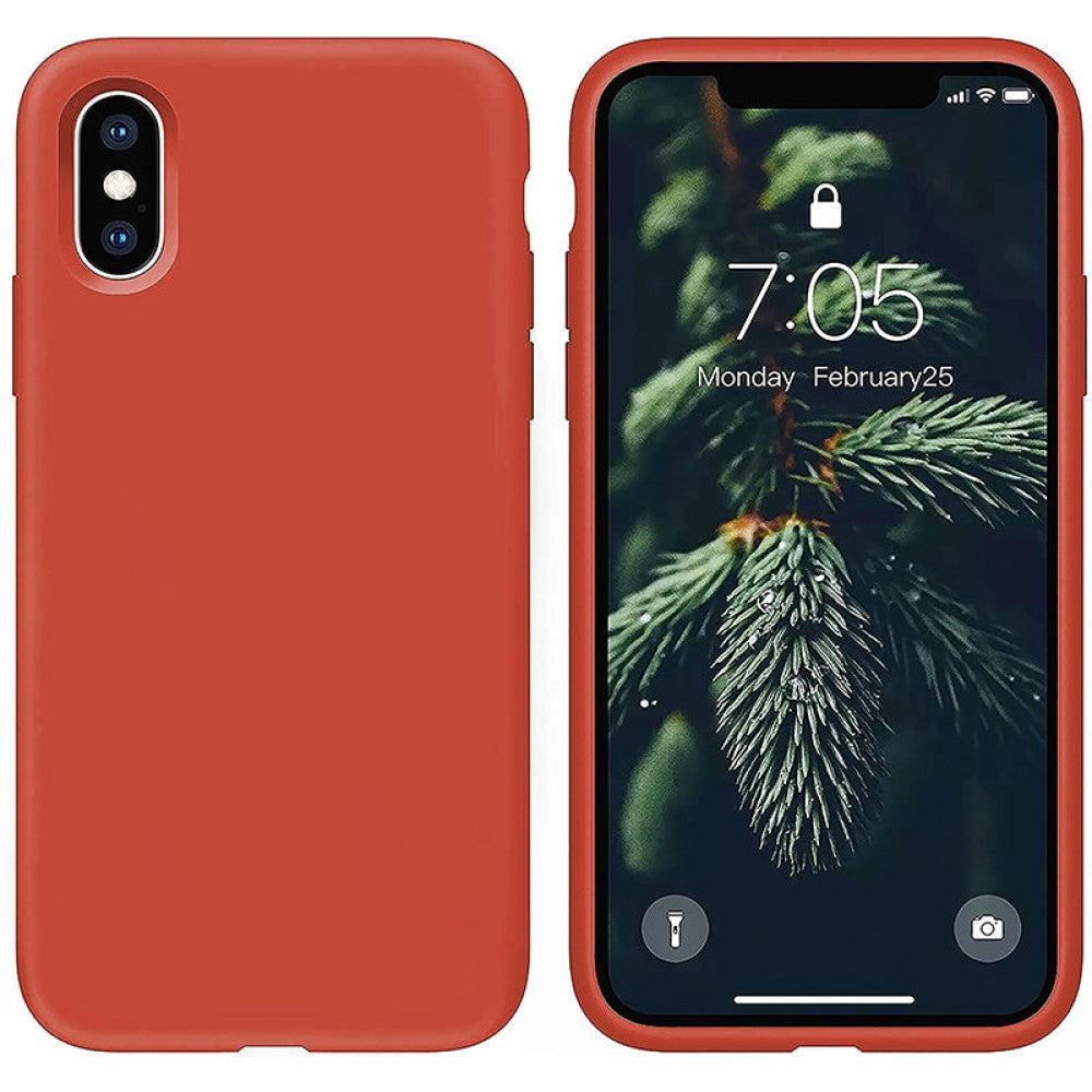 Husa Soft Silicone - iPhone X/XS - Orange Red