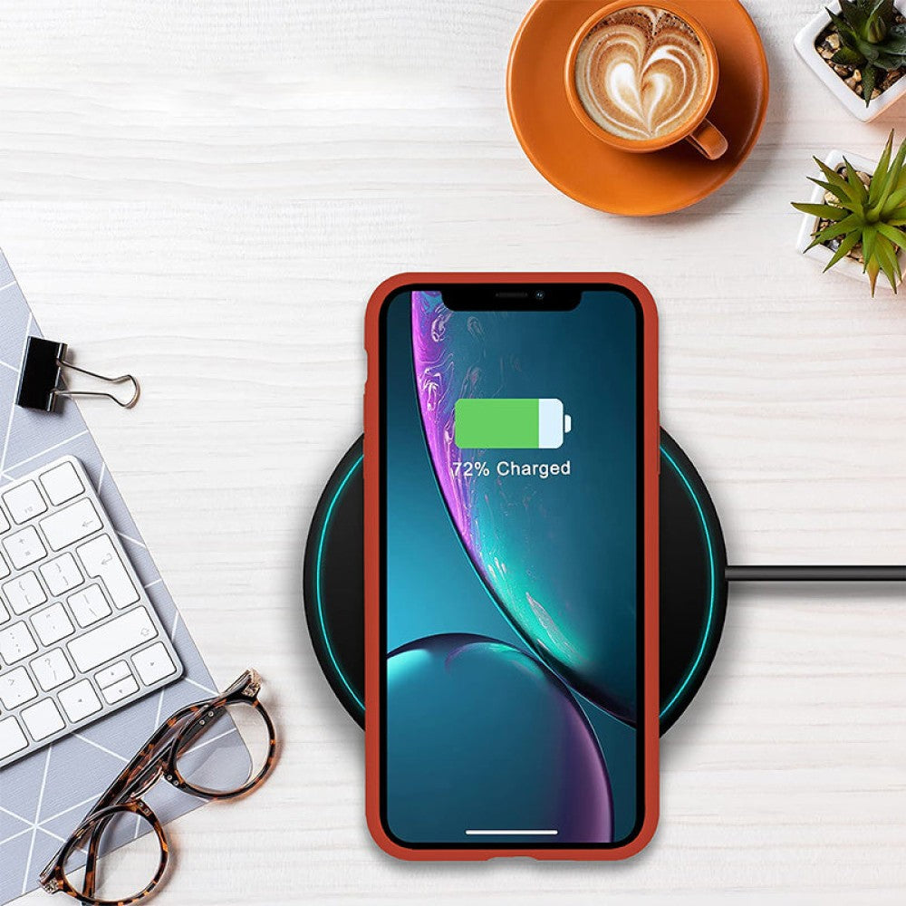 Husa Soft Silicone - iPhone XS Max - Orange Red
