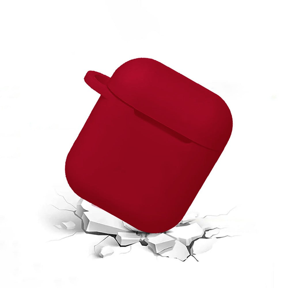 Husa Soft Silicone - AirPods 1/2 - Wine Red