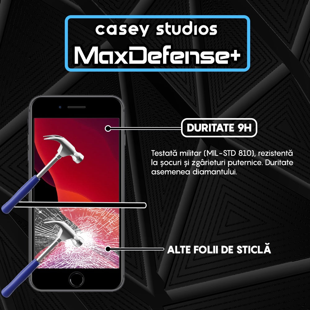 Folie Sticla MaxDefense+ - iPhone 7/8 - Negru