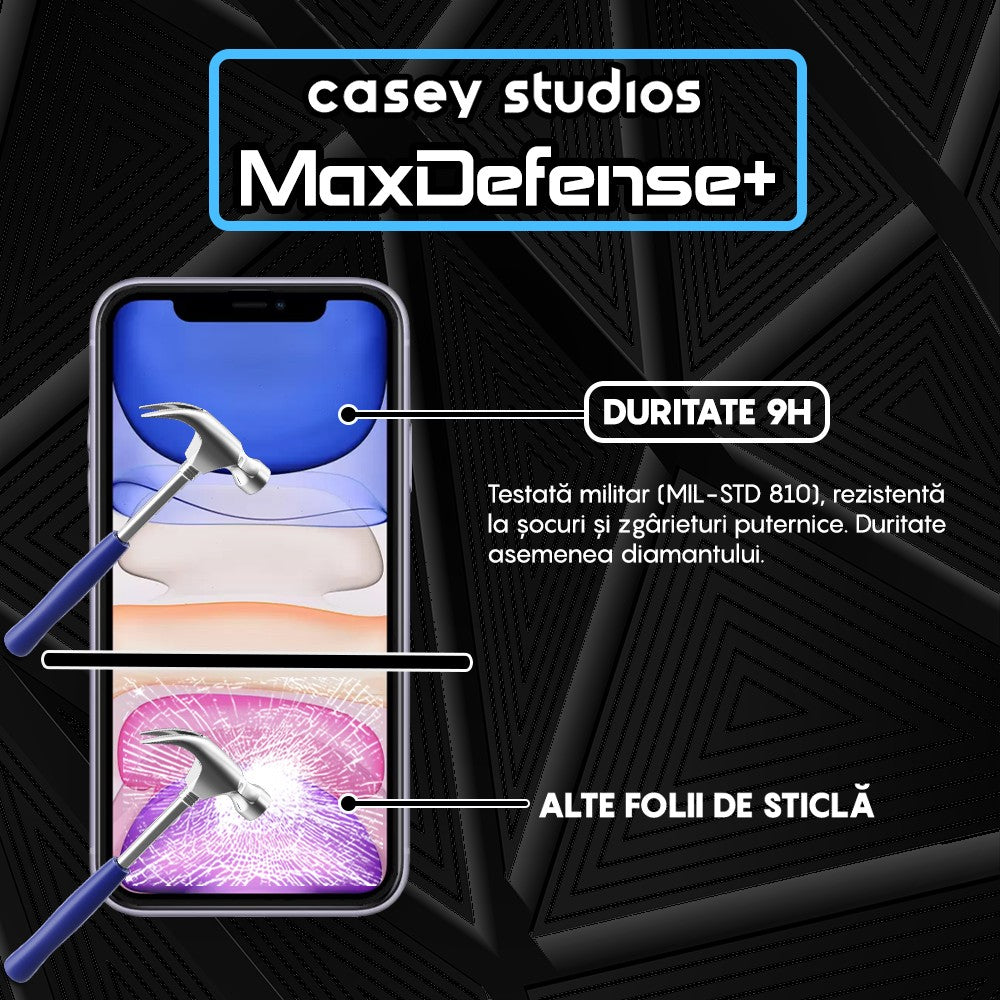 Folie Sticla MaxDefense+ - iPhone 11 Pro - Negru