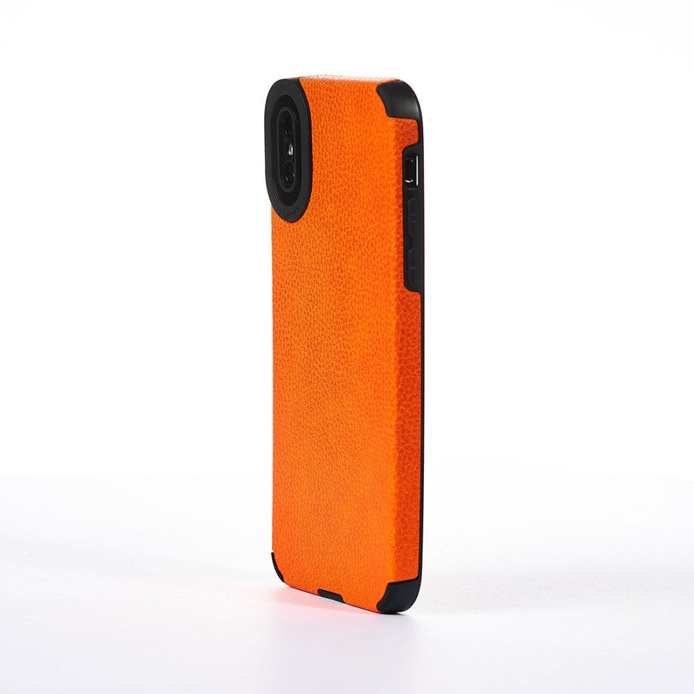 Husa Grained Leather - iPhone X/XS - Portocaliu