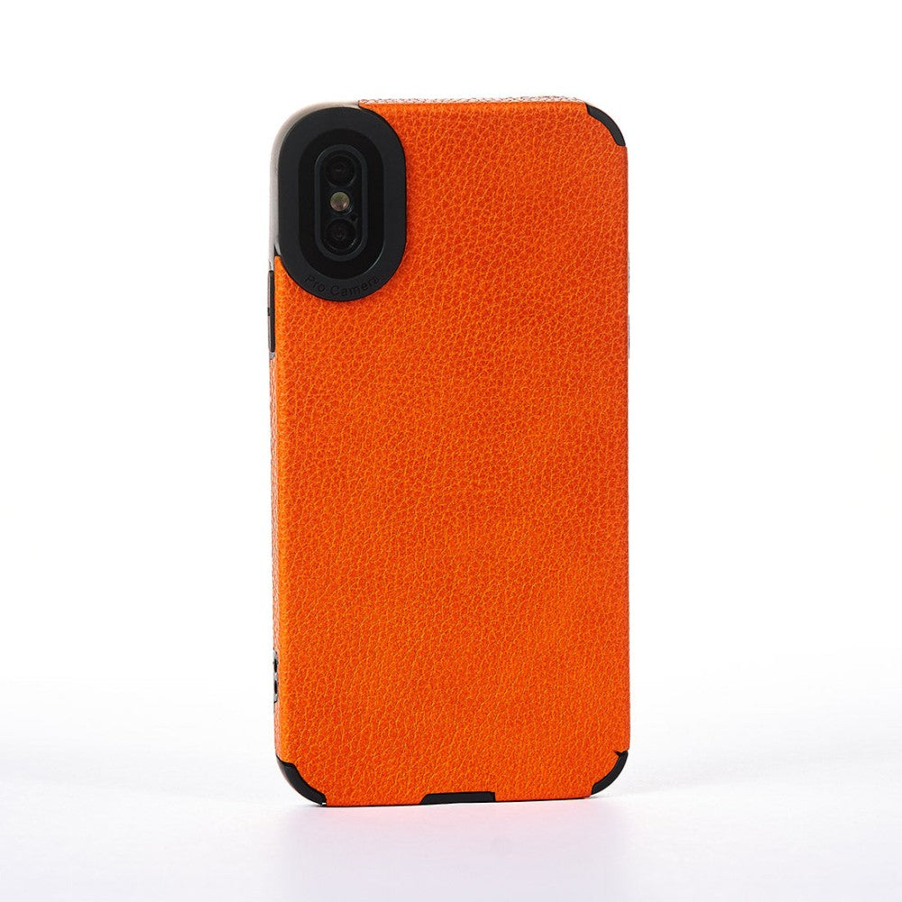 Husa Grained Leather - iPhone X/XS - Portocaliu