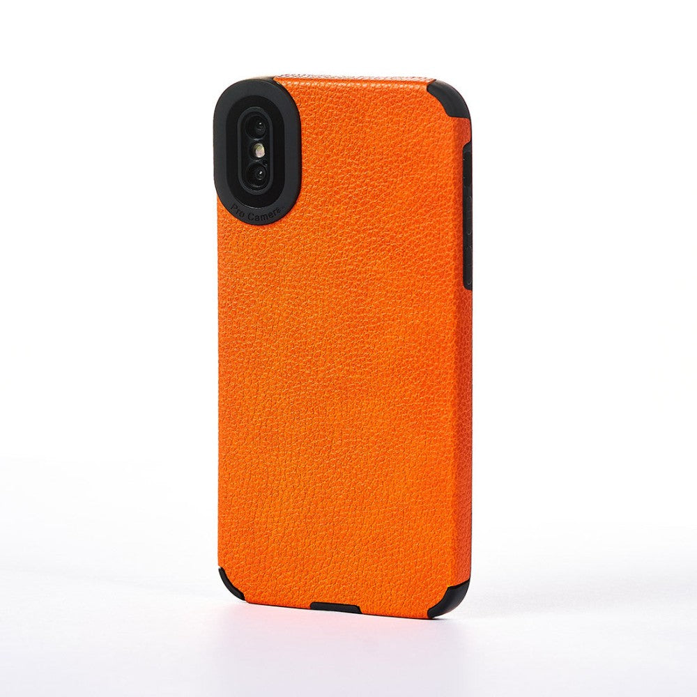 Husa Grained Leather - iPhone X/XS - Portocaliu