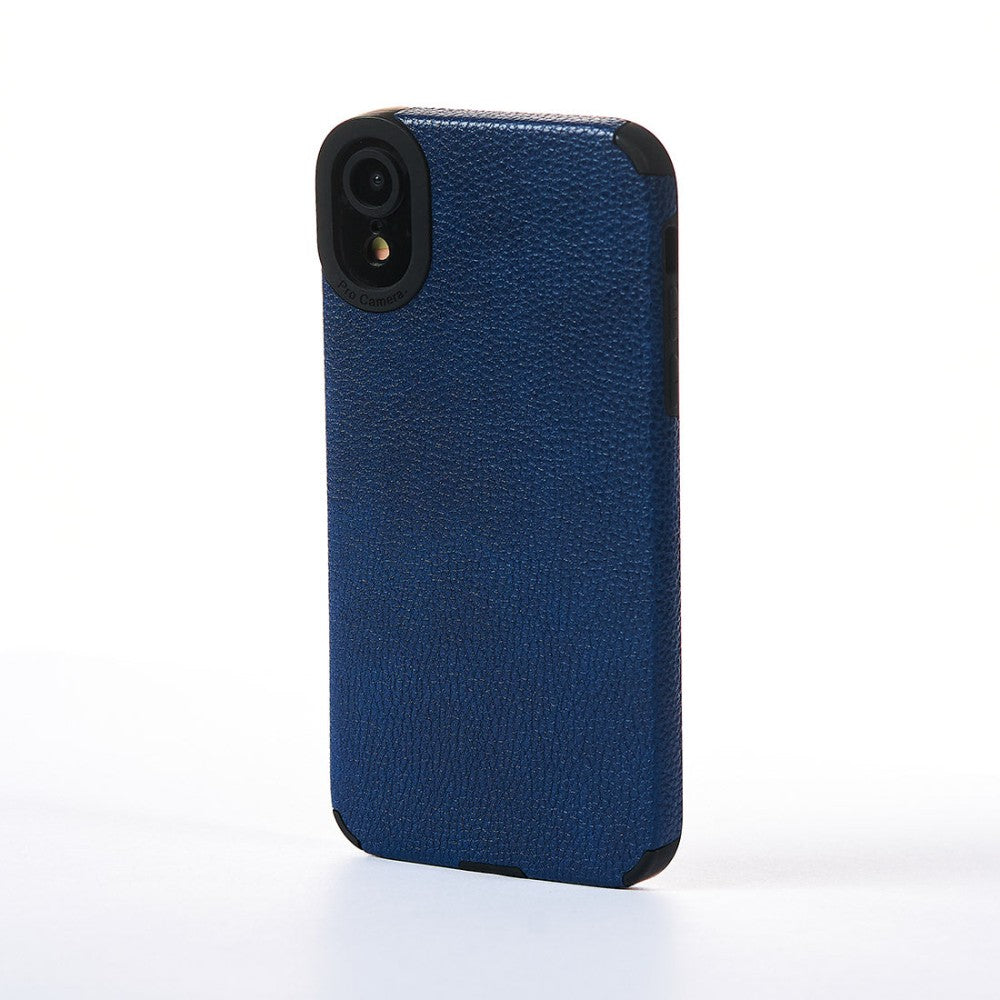 Husa Grained Leather - iPhone XR - Albastru