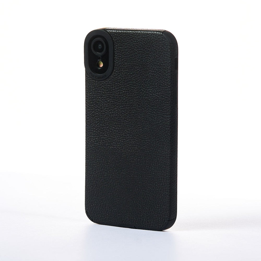 Husa Grained Leather - iPhone XR - Negru