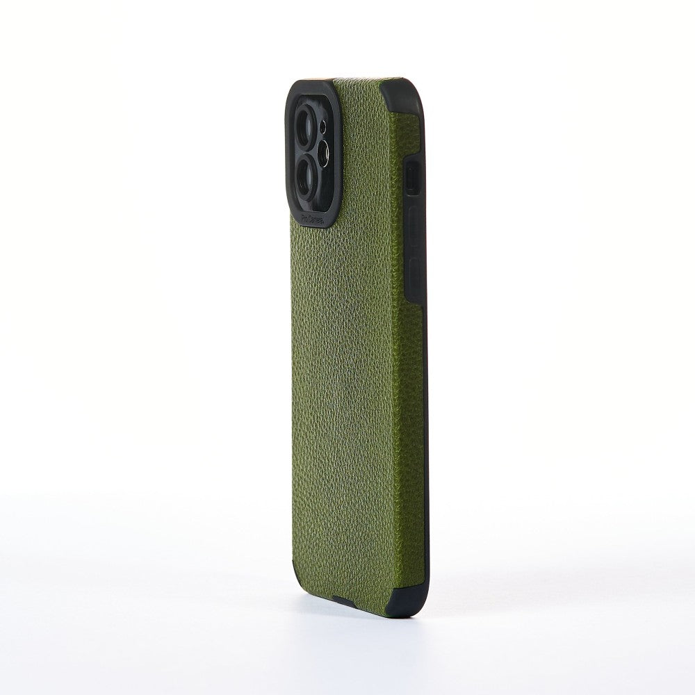 Husa Grained Leather - iPhone 12 - Verde