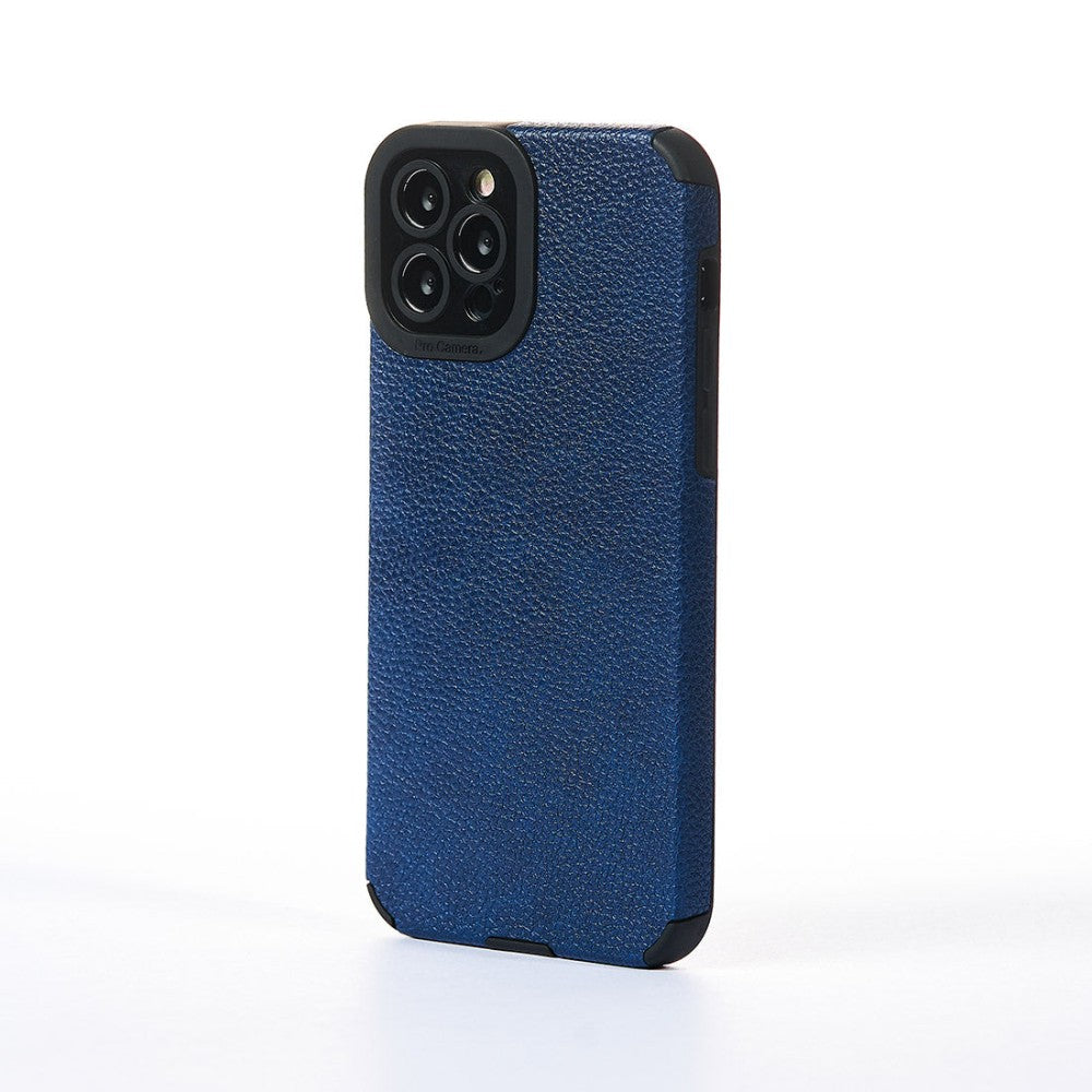 Husa Grained Leather - iPhone 12 Pro - Albastru
