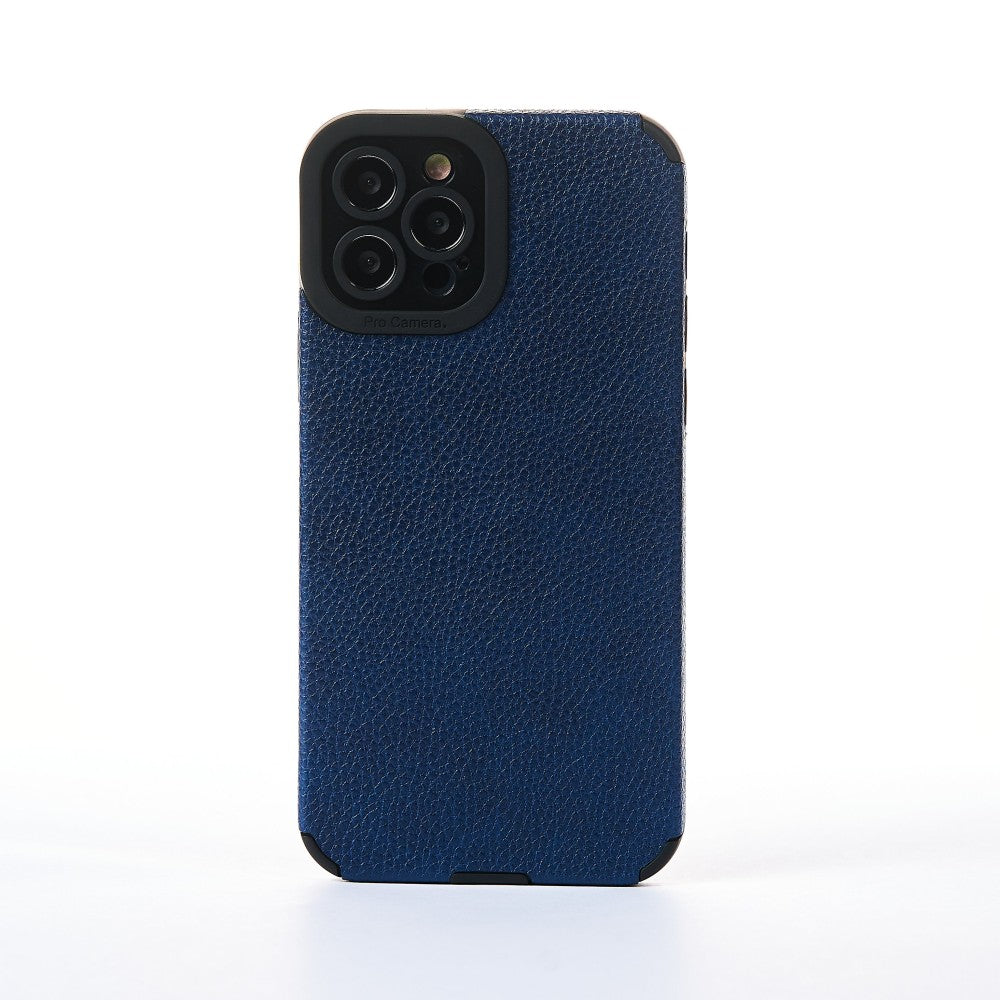 Husa Grained Leather - iPhone 12 Pro - Albastru