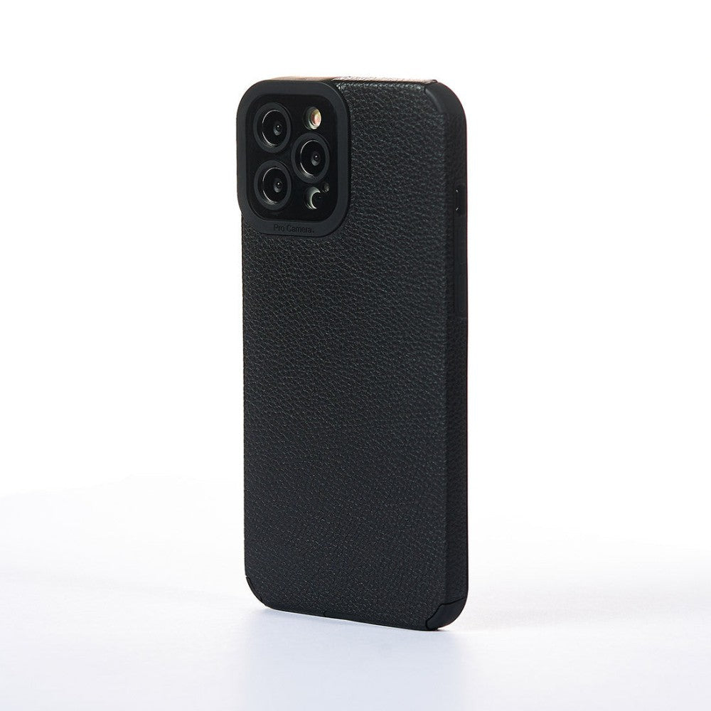 Husa Grained Leather - iPhone 12 Pro Max - Negru