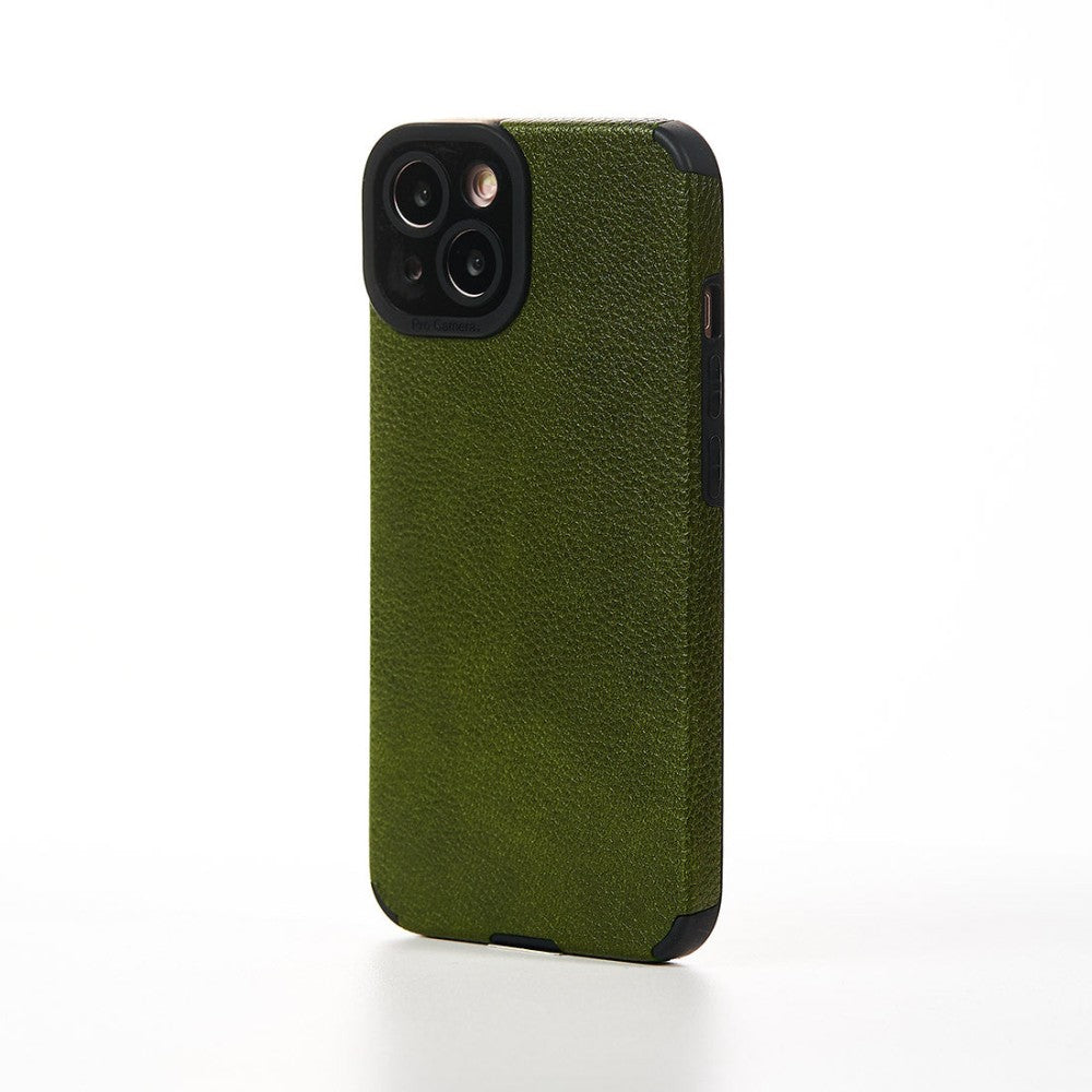 Husa Grained Leather - iPhone 13 - Verde