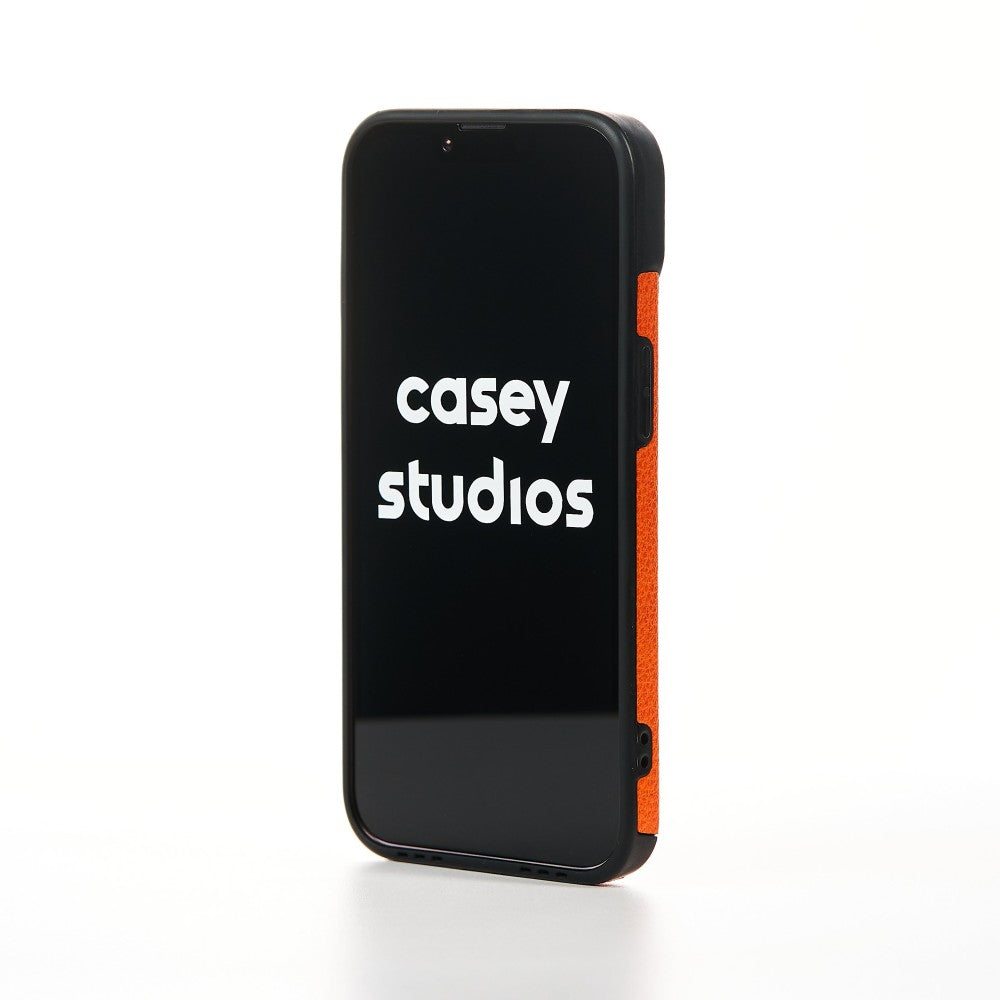 Husa Grained Leather - iPhone 13 - Portocaliu