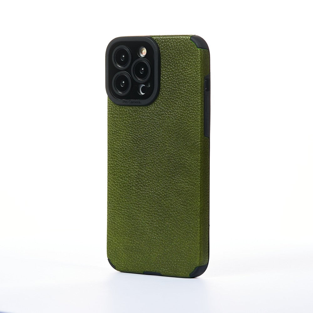 Husa Grained Leather - iPhone 13 Pro - Verde