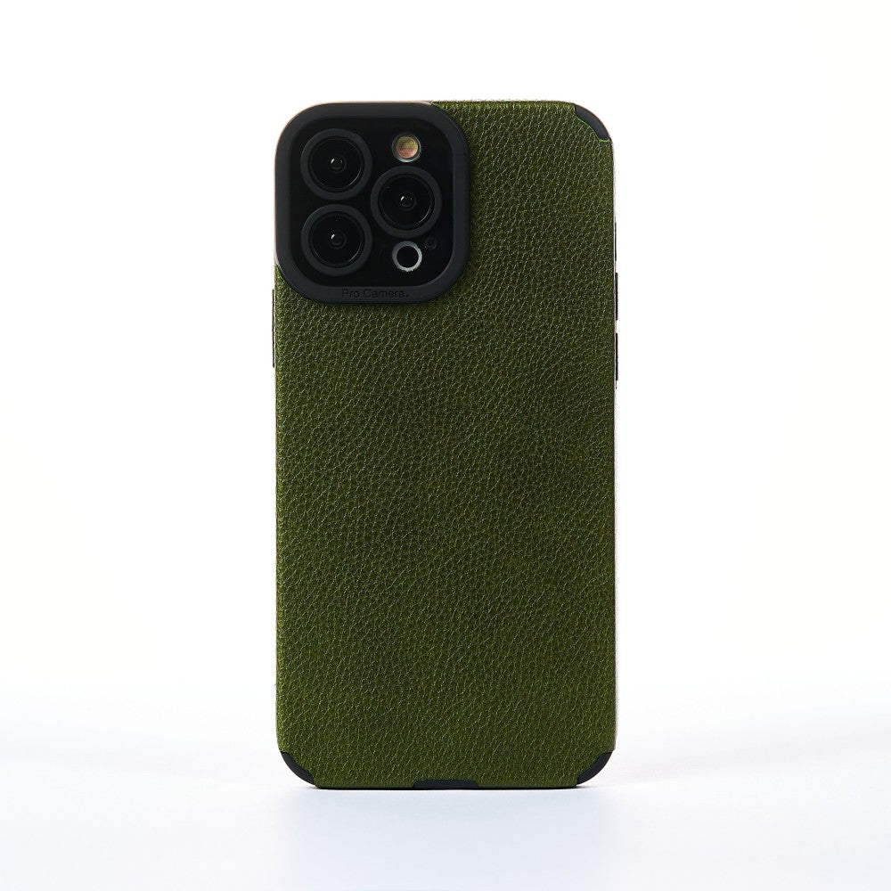 Husa Grained Leather - iPhone 13 Pro - Verde