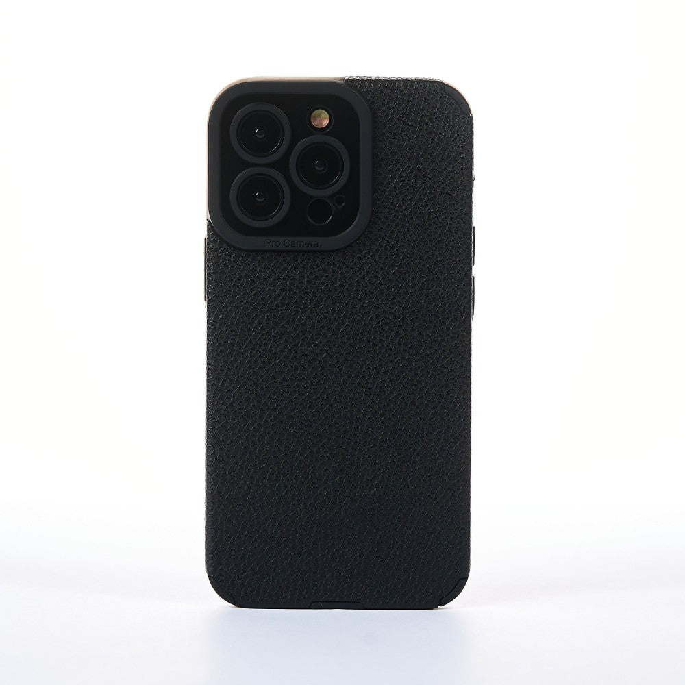 Husa Grained Leather - iPhone 13 Pro - Negru