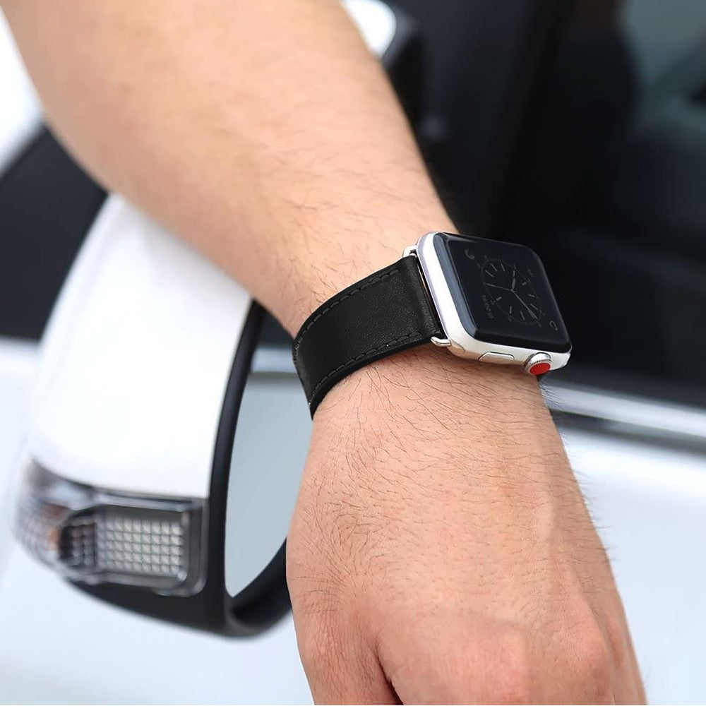 Curea Leather Classic - Apple Watch 1/2/3/4/5/6/7/8/9/SE/Ultra 1/Ultra 2 - 42/44/45/49 MM - Black