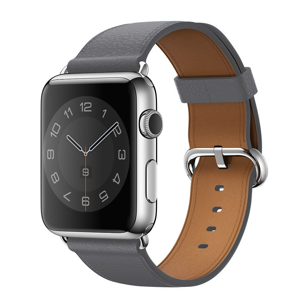 Curea Leather Classic - Apple Watch 1/2/3/4/5/6/7/8/9/SE/Ultra 1/Ultra 2 - 42/44/45/49 MM - Dark Gray