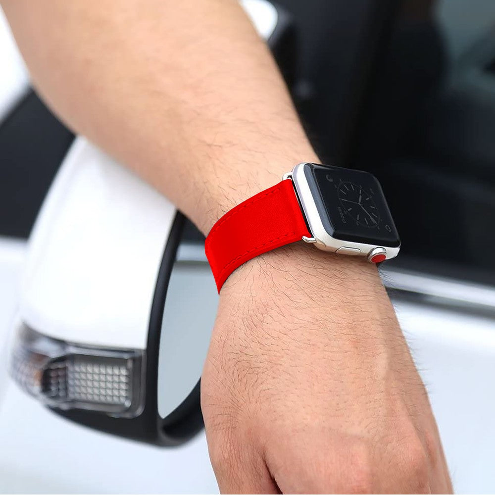 Curea Leather Classic - Apple Watch 1/2/3/4/5/6/7/8/9/SE - 38/40/41 MM - Red